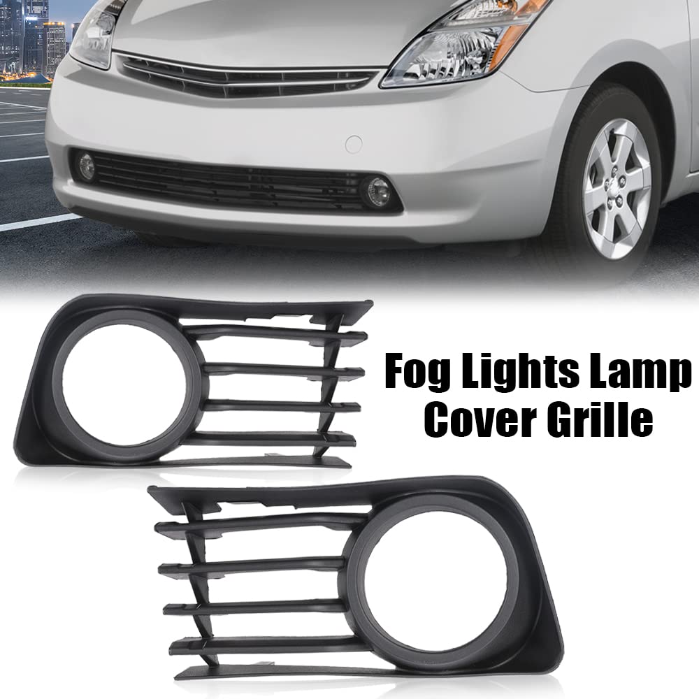 G-PLUS Fog Light Cover Front Bumper Fog Lamp Cover Grille Grill Compatible with Toyota Prius 2004-2009 with Hole 53112-47030 53113-47030