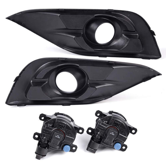 G-PLUS Front Bumper Driving Fog Light Lamps Compatible with Honda CRV CR-V 2012 2013 2014 w/Bezel & Switch Clear Lens 1 Pair