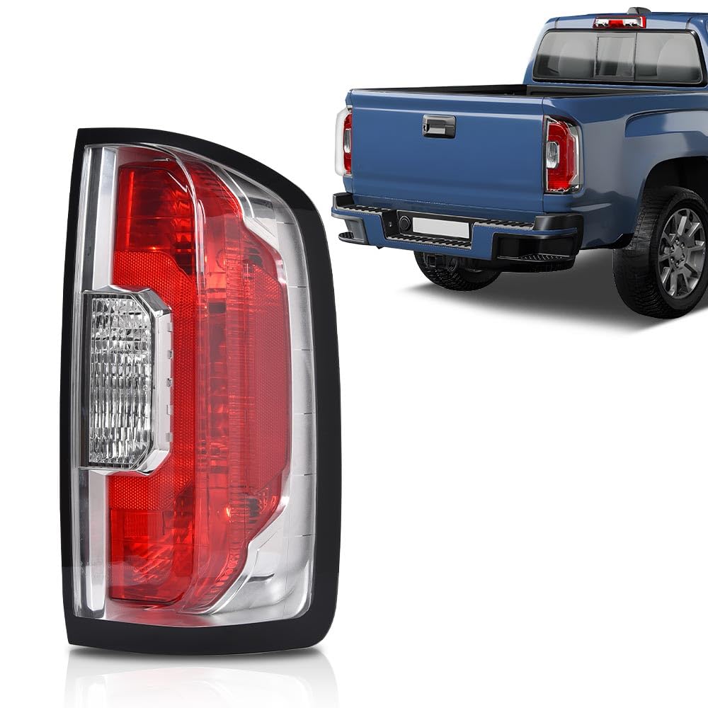 G-PLUS Tail Light w/Bulb Right Passenger Side Compatible with GMC Canyon 2015-2022(Submodel:Terrain,Denali,Base,SL,SLE,SLT,AT4,Elevation,Elevation Standard) Luces Traseras Rear Brake Lamps Assembly