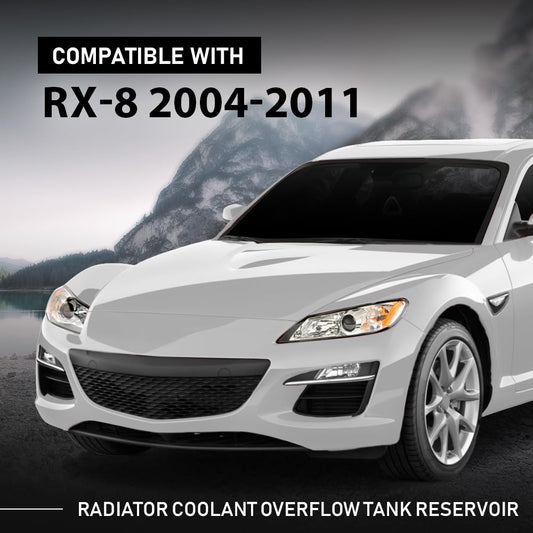 G-PLUS Radiator Coolant Overflow Tank Reservoir w/ Sensor White, Compatible with Mazda RX-8 2004-2011, N3H1-15-351G