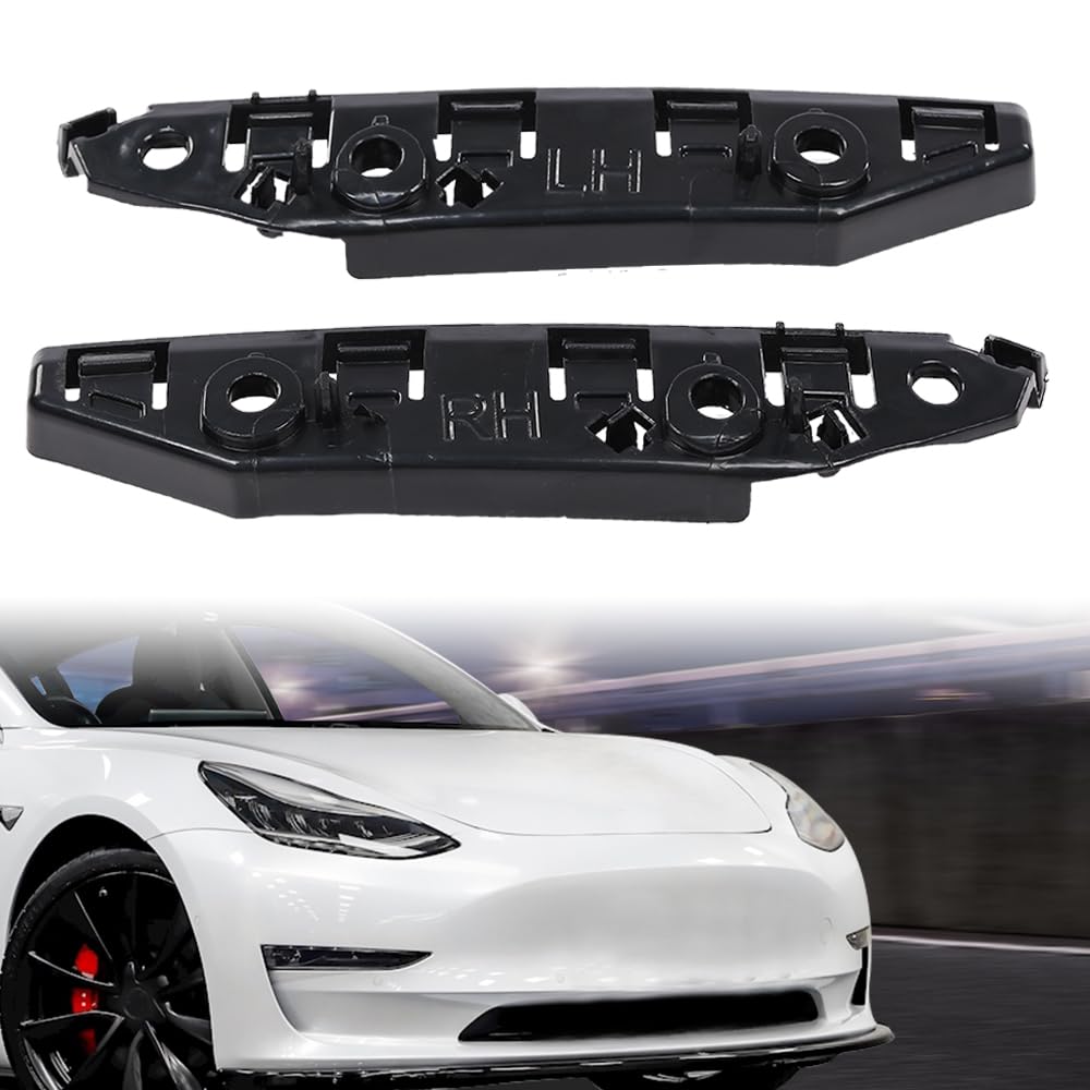 G-PLUS 1 Pair Front Bumper Bracket Left & Right Side Compatible with Tesla Model 3 2017-2020 1084181-00-E, 1084182-00-E