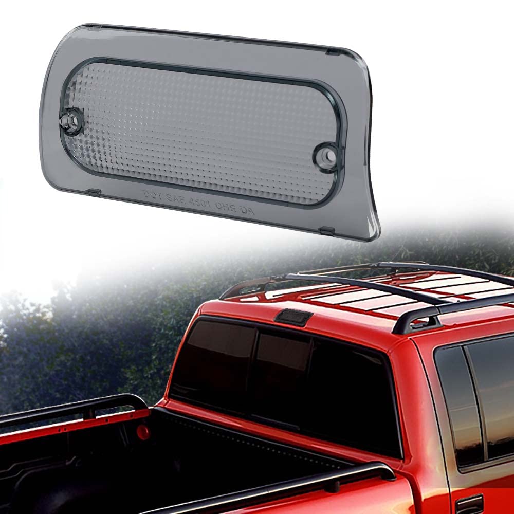 G-PLUS 3rd Brake Light Lens Smoke Cover Compatible with Chevy S10/ Fit GMC Sonoma 1994-2004 (Extended Cab Only) Brake Light Assembly 16520288 923-287 High Mount Stop Brake Light