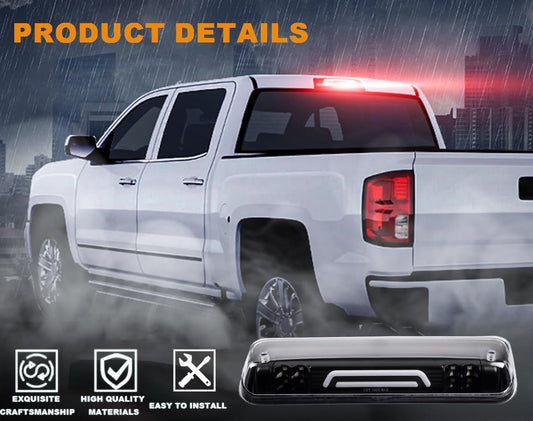 G-PLUS Rear LED Third Brake Light Compatible With 2004-2008 Ford F150 3RD Cargo Led Tail Lamps (Clear Lens Black Housing)