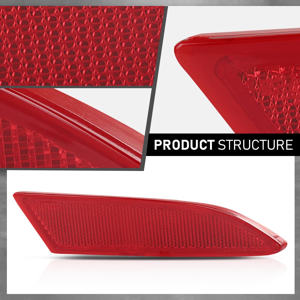 G-PLUS Rear Right Bumper Reflector, Compatible with Ford Focus S SEL Titanium 2012-2018, Passenger Side, FO1185101, BM5Z13A565A