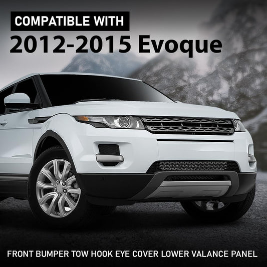G-PLUS Front Bumper Tow Hook Eye Cover Lower Valance Panel Compatible with Range Rover Evoque 2012-2015 Silver