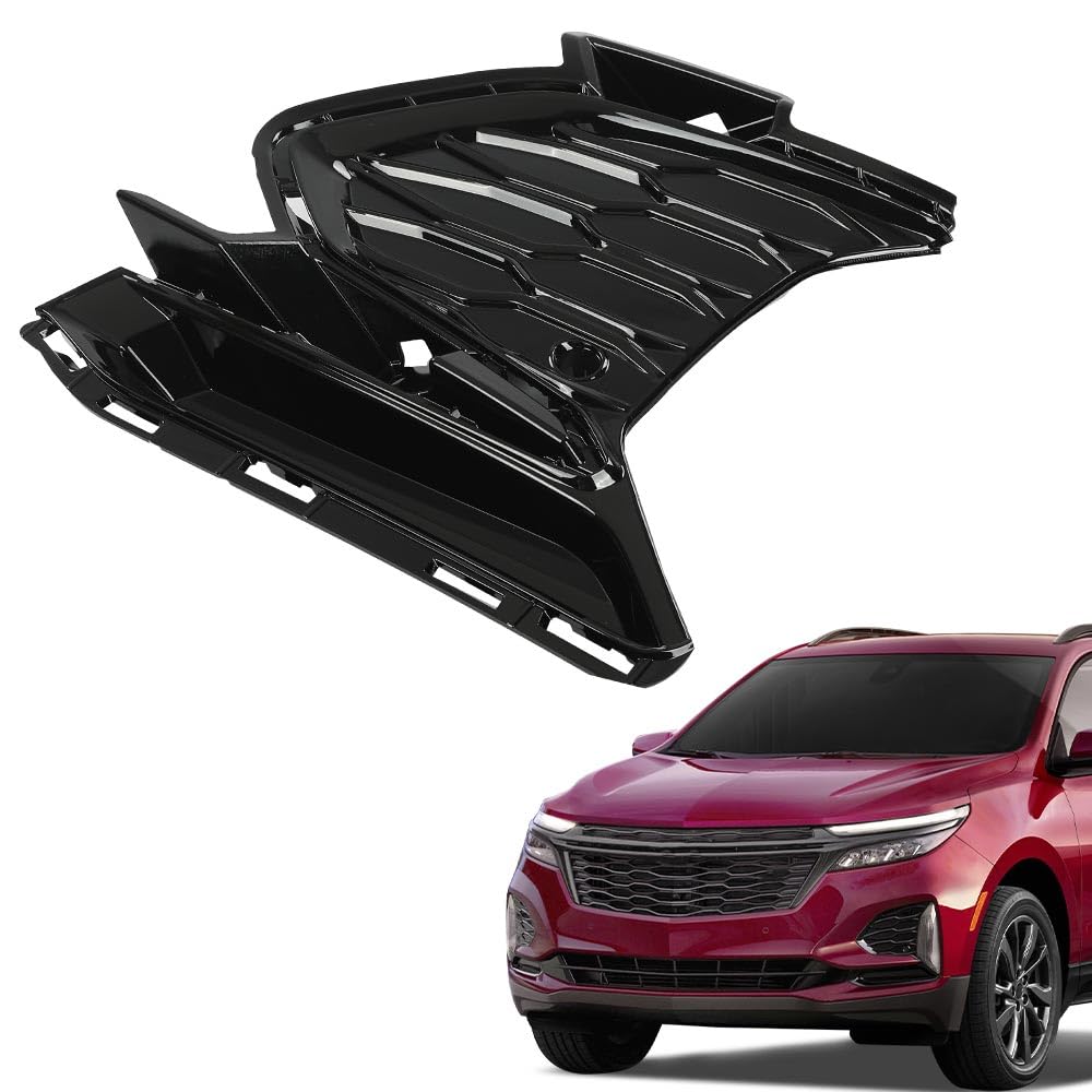 G-PLUS Front Bumper Grill Fog Light Cover w/Hole Left Side Compatible with Chevy Equinox RS 2021 2022 2023 84858996 84858997