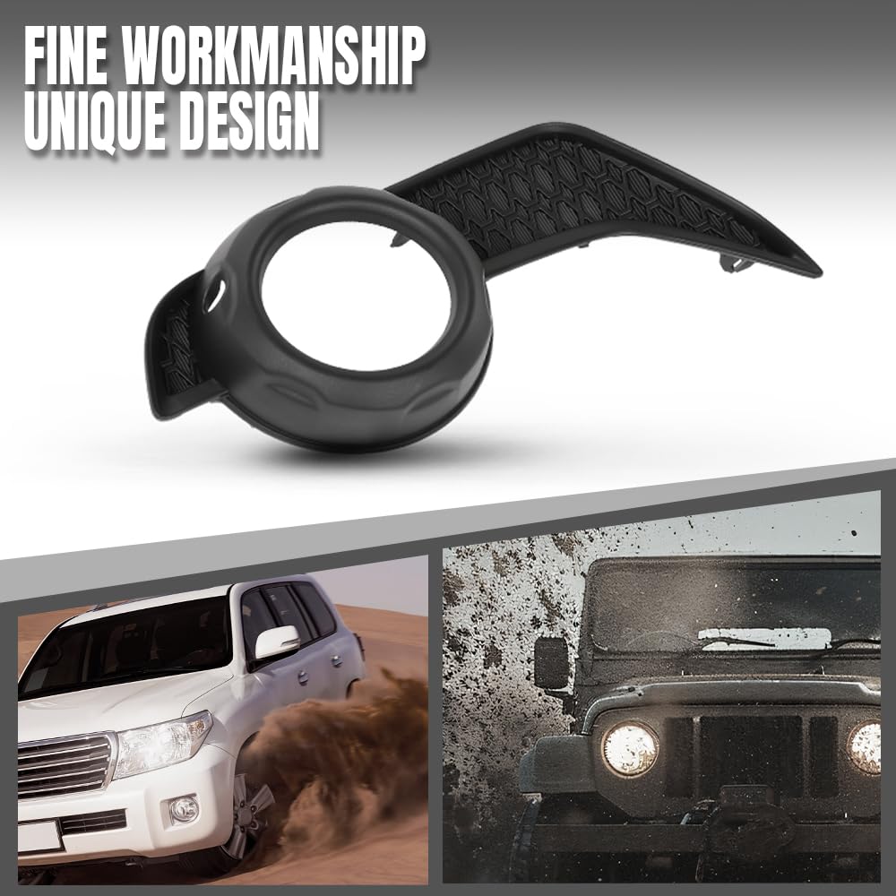 G-PLUS Fog Light Trim Set Left & Right w/Fog Light Hole Compatible with Toyota 4Runner (submodel: Limited, SR5) 2014 2015 2016 2017 2018 2019 2020 5212735100, 5212835080 Black