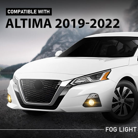 G-PLUS Fog Lights Lamps with Bezels & Wiring Harness Set Left & Right Side Compatible with Nissan Altima 2019-2022 2615589929