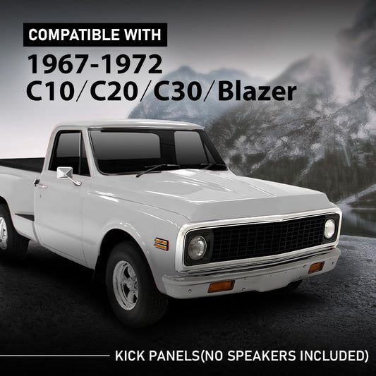 G-PLUS Speaker Kick Panels Pair Black Compatible with Chevy C30 C20 C10 Pickup Suburban Blazer 1967-1972
