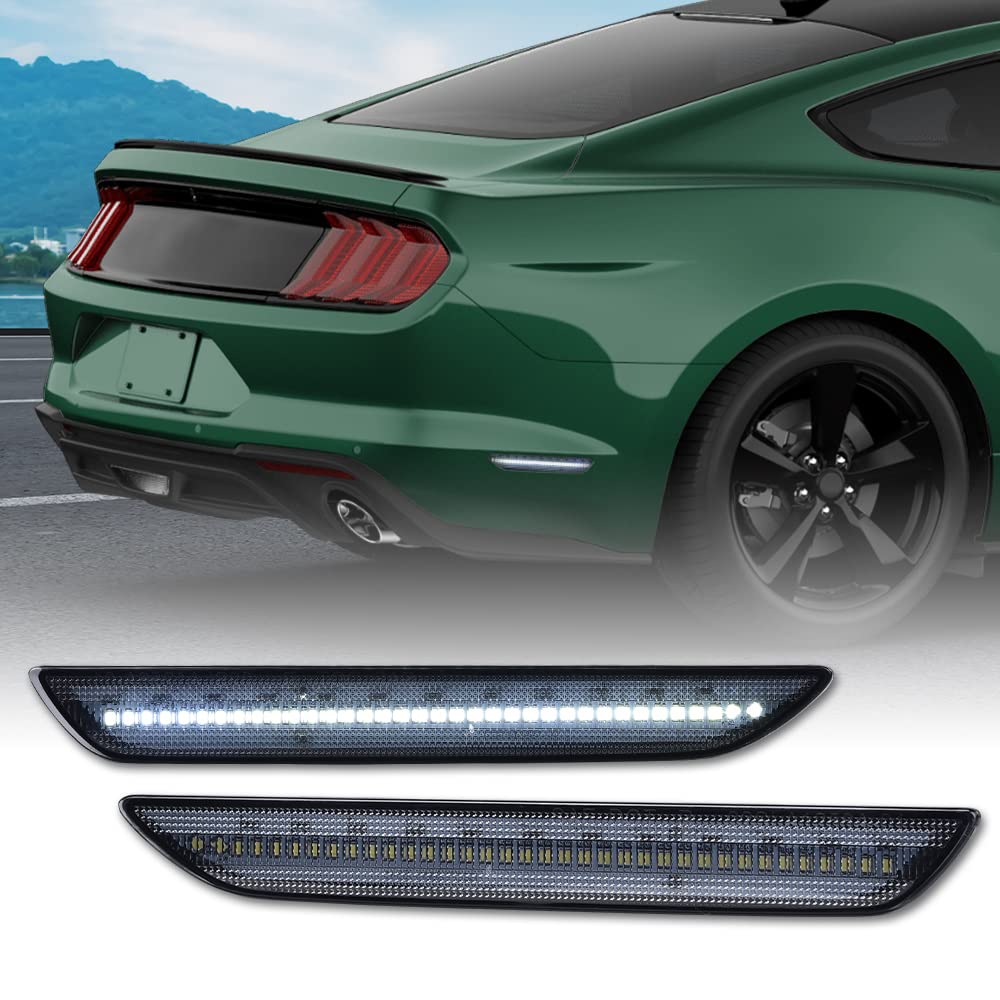 G-PLUS LED Rear Side Marker Lights Lamps Pair DARK Smoke Compatible with Ford Mustang 2015-2022 FR3Z-15A201-A, FR3Z-15A101-A, FR3Z15A201A, FR3Z15A101A