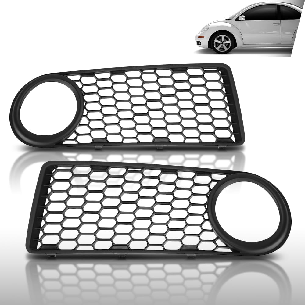 G-PLUS Pair Fog Light Trim Compatible with VW Beetle 2.5 2006-2008 Fit VW Beetle TDI 2006 1C0807684B01C, 1C0807683J01C Black