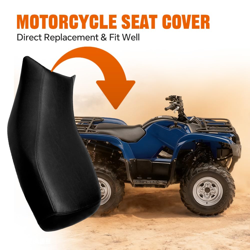 G-PLUS Seat Cover Compatible with Yamaha Grizzly 700 2007 2008 2009 2010 2011 Seat Protector Cover Black Leather