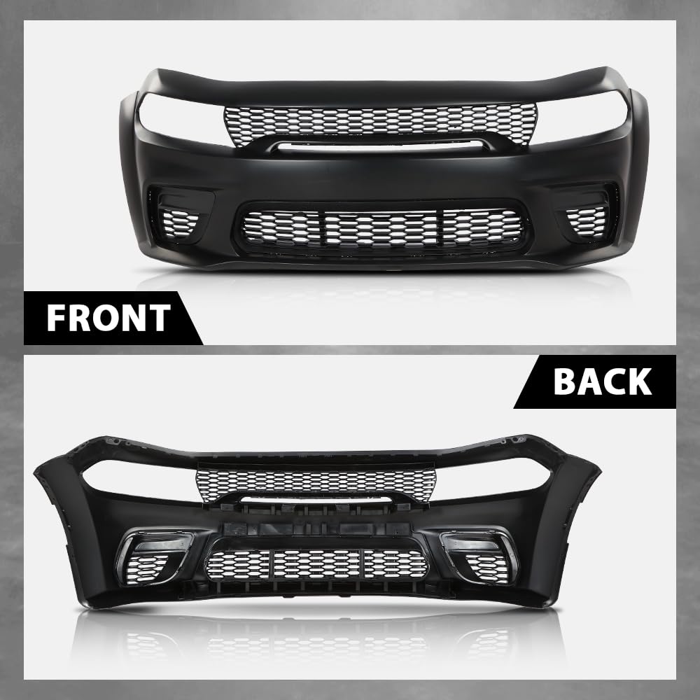 G-PLUS Front Rear Bumper Body Kit Compatible with Dodge Charger SRT Style 2015-2023 Widebody Full Bumper Replacement Assembly