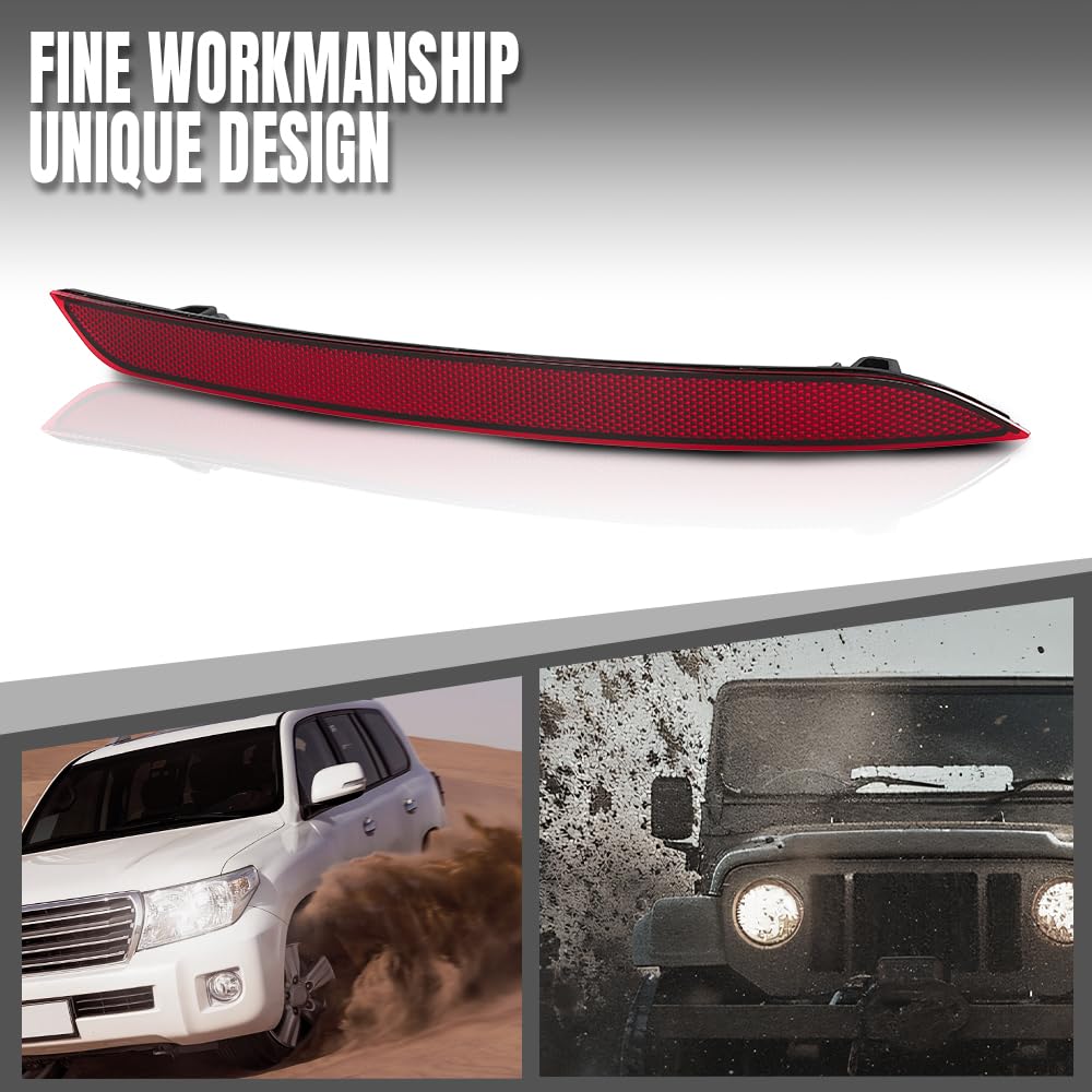 G-PLUS Rear Bumper Reflector Right Passenger Side Compatible with Volvo XC60 2018-2024 31656678 Red