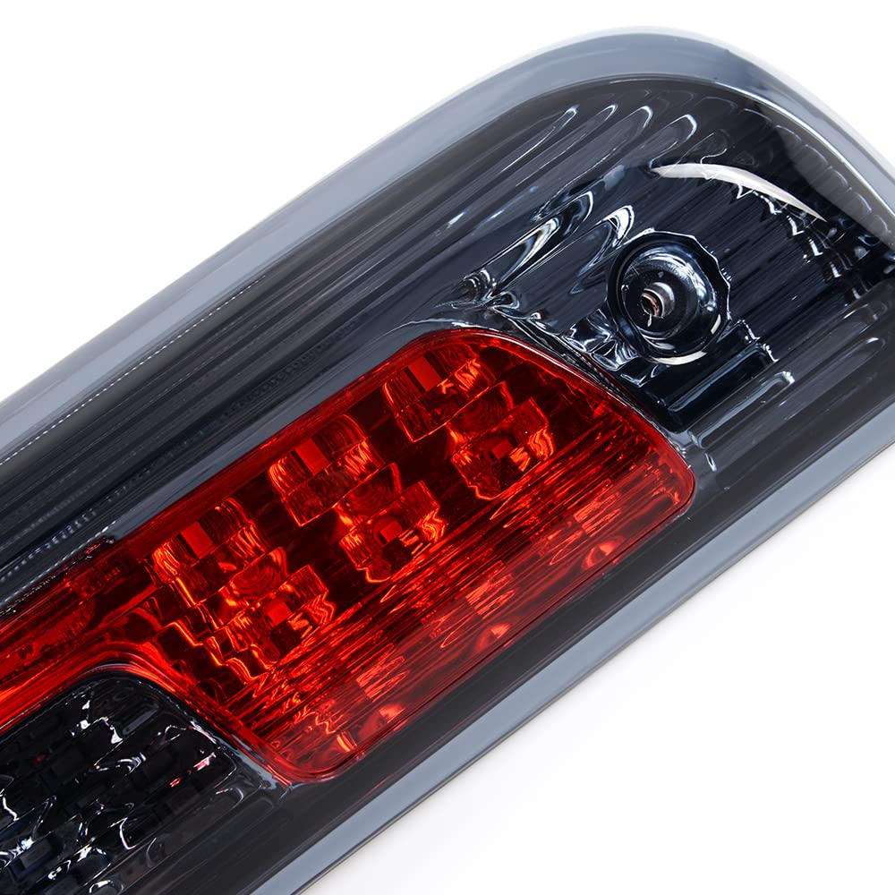 G-PLUS Rear LED Third Brake Light Compatible With 2014-2018 Chevy Silverado/GMC Sierra1500/2500HD/3500,3RD Cargo Led Tail Lamps Chrome Housing,Smoky Red lens