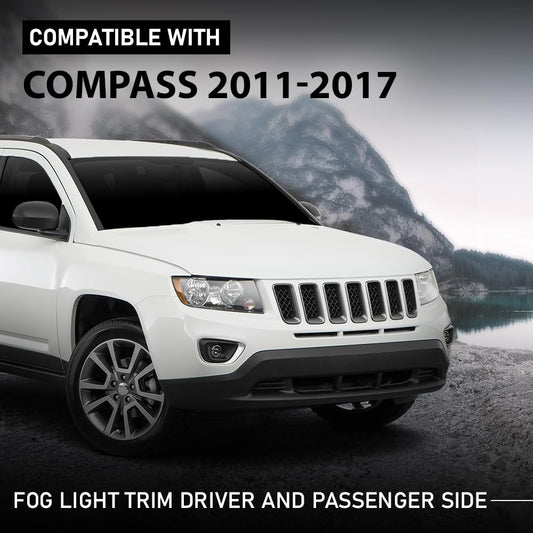 G-PLUS Fog Light Cover Trim Compatible with Jeep Compass 2011-2017 Driver and Passenger Side 68213205AA