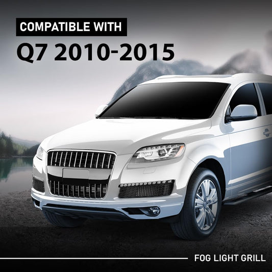 G-PLUS Pair Fog Light Cover Grille, Compatible with Audi Q7 2010-2015, Left Driver & Right Passenger Side 2PC, 4L0807697B, 4L0807698B