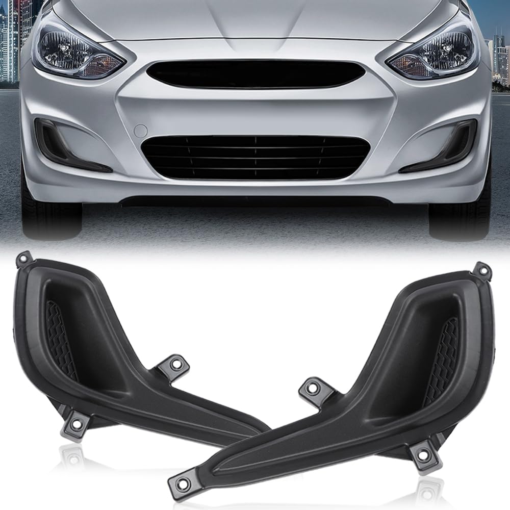 G-PLUS Fog Light Lamp Cover Compatible with 2012-2017 Hyundai Accent 1.6L 1591CC 97Cu.In.L4 GAS DOHC Left & Right 1Pair 865631R000, 865641R000