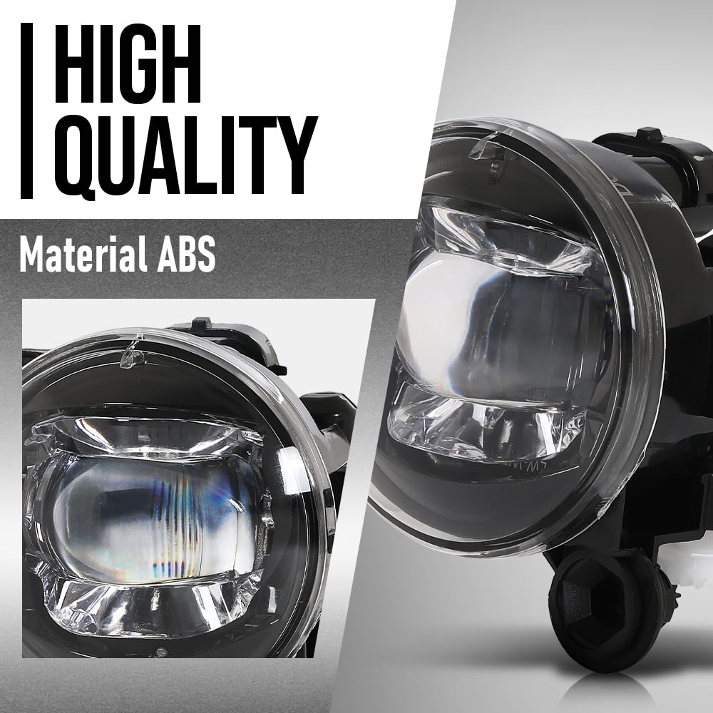 G-PLUS Front Left & Right Fog Light Lamp Compatible with Volvo XC40 2018-2020 Fit Polestar 2 2021-2023 31689174, 31689175 Black