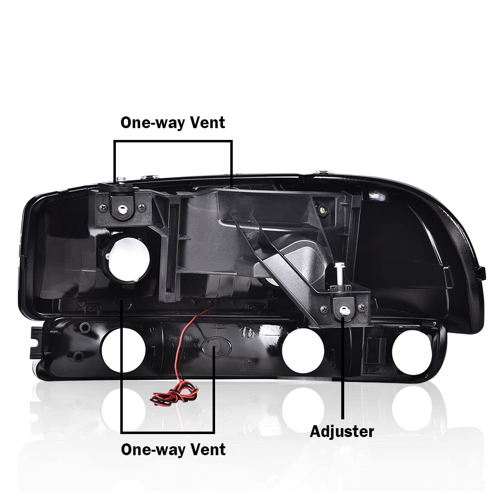 G-PLUS LED Headlights Assembly Fit GMC Sierra 1500HD 2500HD 3500 1999-2007/Fit GMC Yukon XL 1500 2500 1999-2006,Headlamps Smoky Lens Chrome Housing Clear Reflector,faros delanteros