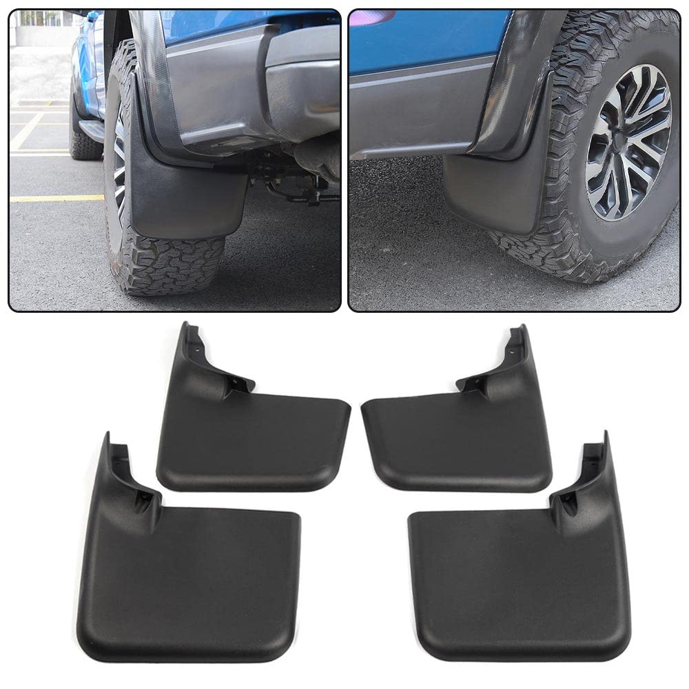G-PLUS Mud Flaps, Compatible with Ford F150 2004-2014, w/o The Factory Wheel Lip Moldings Splash Guards Mudguards Front Rear 4PCS Heavy Duty Molded No Drill CL3Z-16A550-C, CL3Z-16A550-F