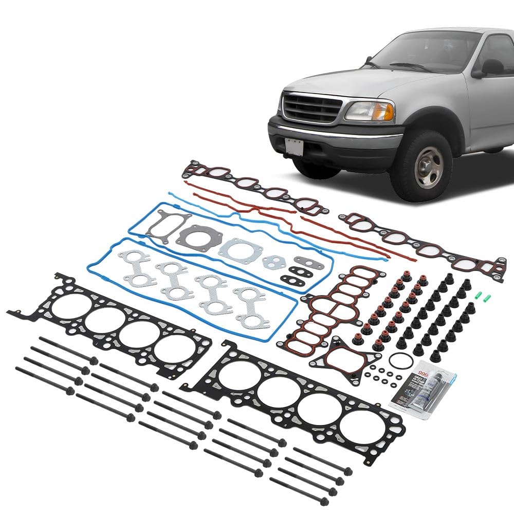 G-PLUS Head Gasket Set Bolts Compatible with Ford E150 Econoline Club Wagon/E150 Econoline 1999,Fit Ford Expedition 1997-1998/Fit Ford F150 F250 1997-1999 4.6L 281CID V8 HS9790PT-8 ES72798