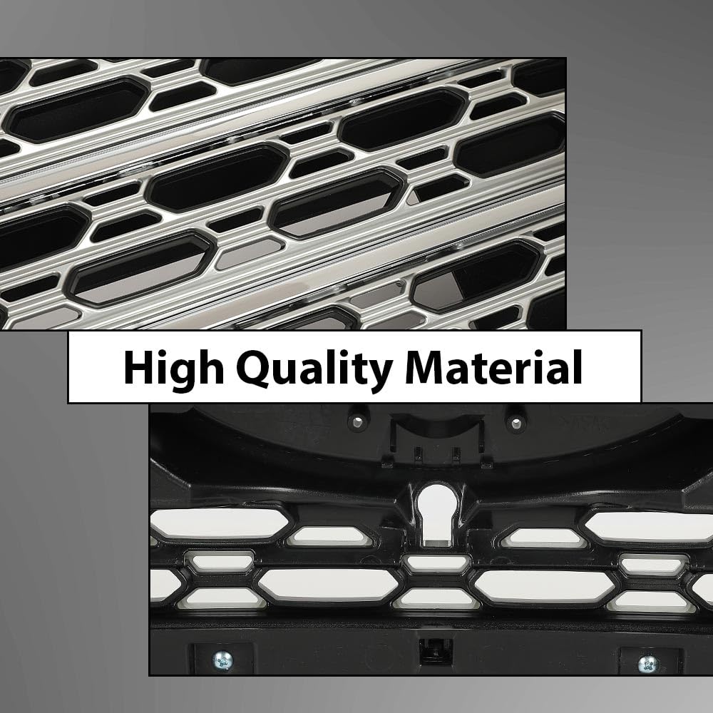 G-PLUS Front Bumper Upper Grille Radiator Compatible with Ford Explorer 2020 2021 2022 Chrome Plastic