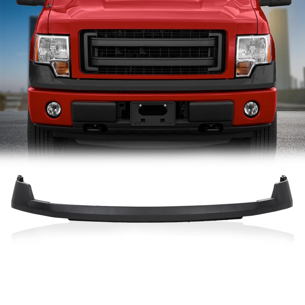 G-PLUS Front Upper Bumper Cover Compatible with Ford F150 XL Pickup 2009 2010 2011 2012 2013 2014, Textured Black, FO1000643, 11735587