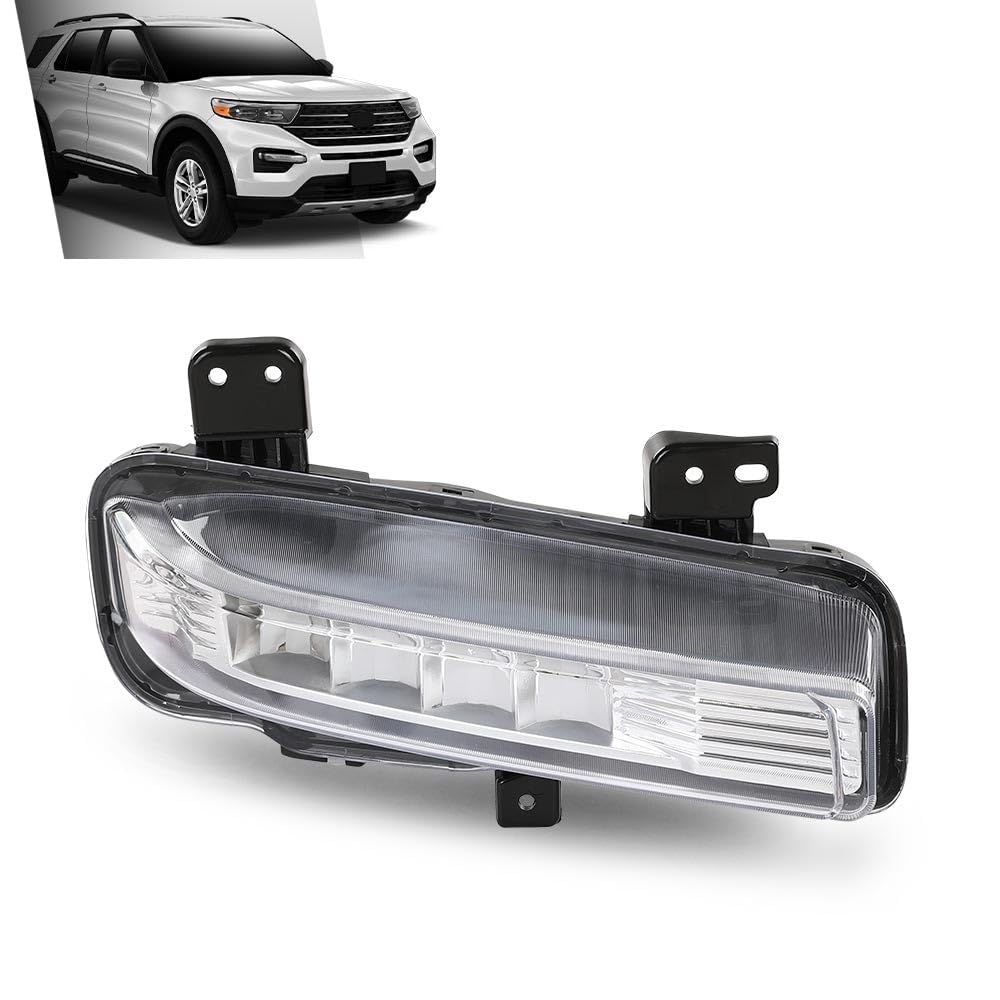 G-PLUS LED Front Right Fog Lights Lamp Assembly, Compatible with Ford Explorer 2020-2024 (Except Timberline Model), Passenger Side, LB5Z15200C, LB5Z15200D