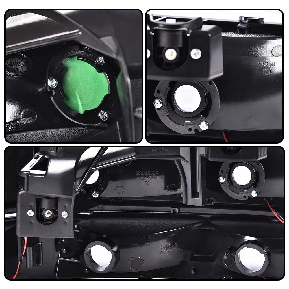 G-PLUS LED Headlights Assembly,Fit Chevy Silverado 1999-2002,Fit Chevy Tahoe/Suburban 1500 2500 2000-2006,Left & Right Bumper Headlamps,Clear lens Black Housing Clear Reflector