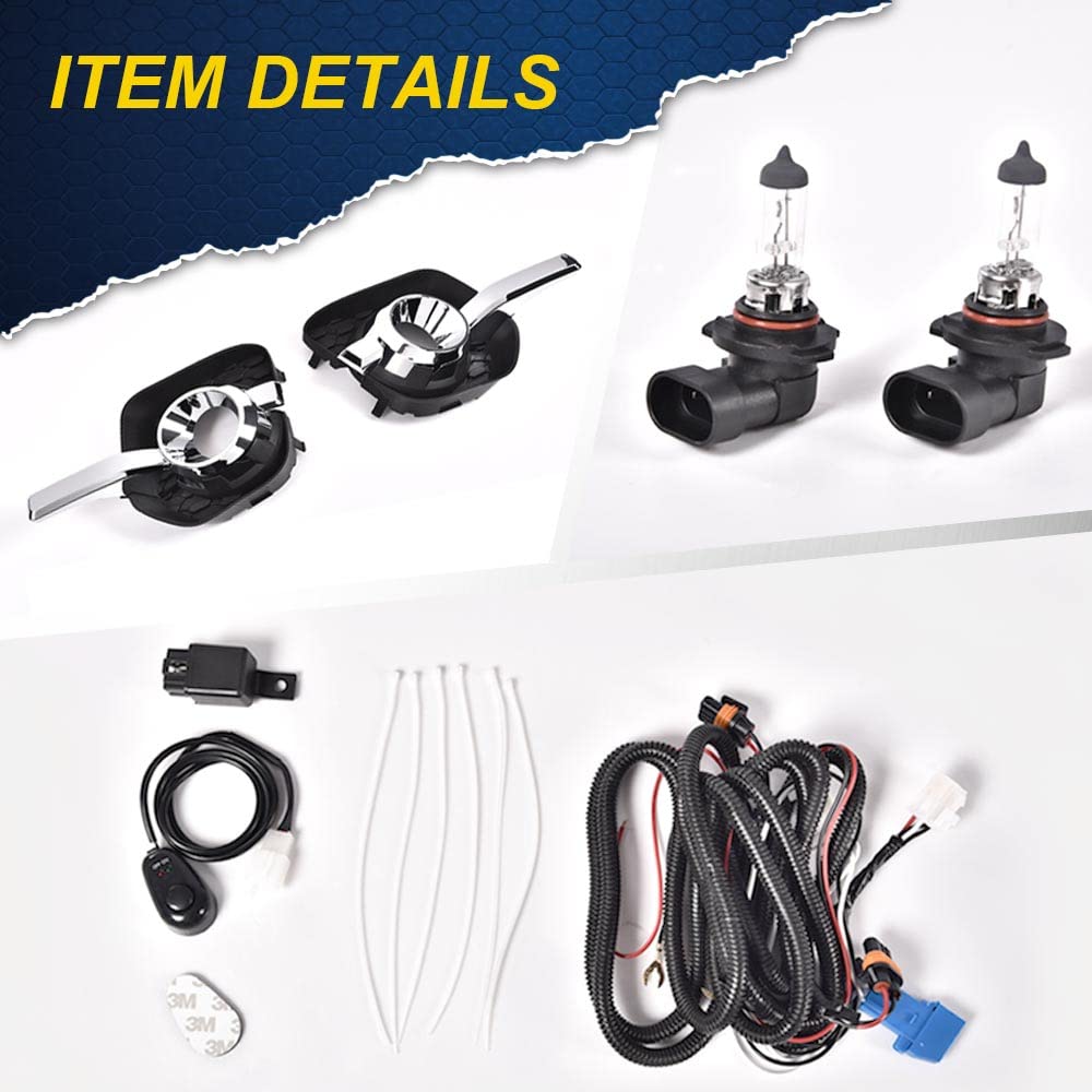 G-PLUS Fog Lights Compatible With 2010-2016 Chevy Equinox,(NOT For 2016 With New Body Style),Front Bumper Driving Lamps Pair Kit LH RH Clear Lens