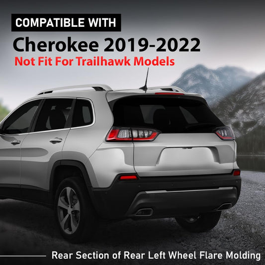 G-PLUS Rear Left Wheel Flare Molding Compatible with Jeep Cherokee 2019-2022 Not Fit Trailhawk Models Wheel Opening Molding Arch Trim 68316003AD, 68316007AB Black