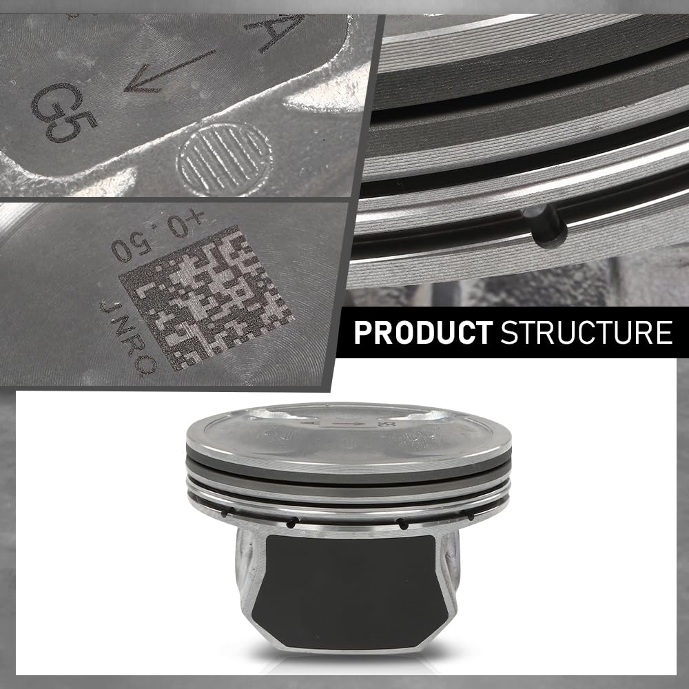 G-PLUS 0.50MM Engine Piston w/Rings Pin Kit Compatible with Kia Optima Sorento 2.4L 2011-2013,Fit Hyundai Sonata Kia 2.4L 2011-2019 23040-2G500