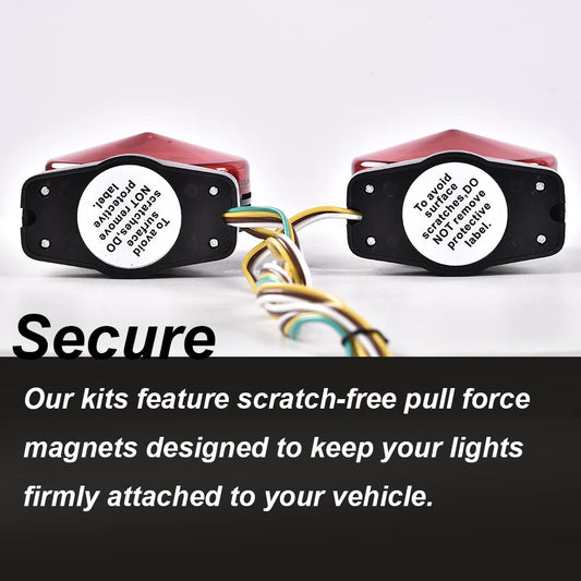G-PLUS 12V Magnetic Towing Trailer Light Kit LED Tow Trailer Lights Brake Tail Signal Compatible with Towing Trucks/Wrecker/RV LED Magnetic