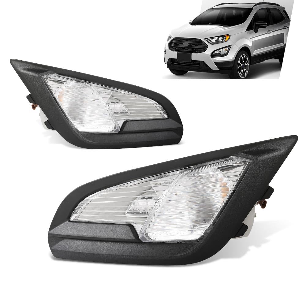 G-PLUS Front Fog Lights Pair Compatible with Ford EcoSport 2018 2019 2020 2021 2022 GN1Z15266AA, GN1Z15266AB, GN1Z15266BC, GN1Z15266BD, N1Z15266AA, GN1Z15266AB 2PCS White