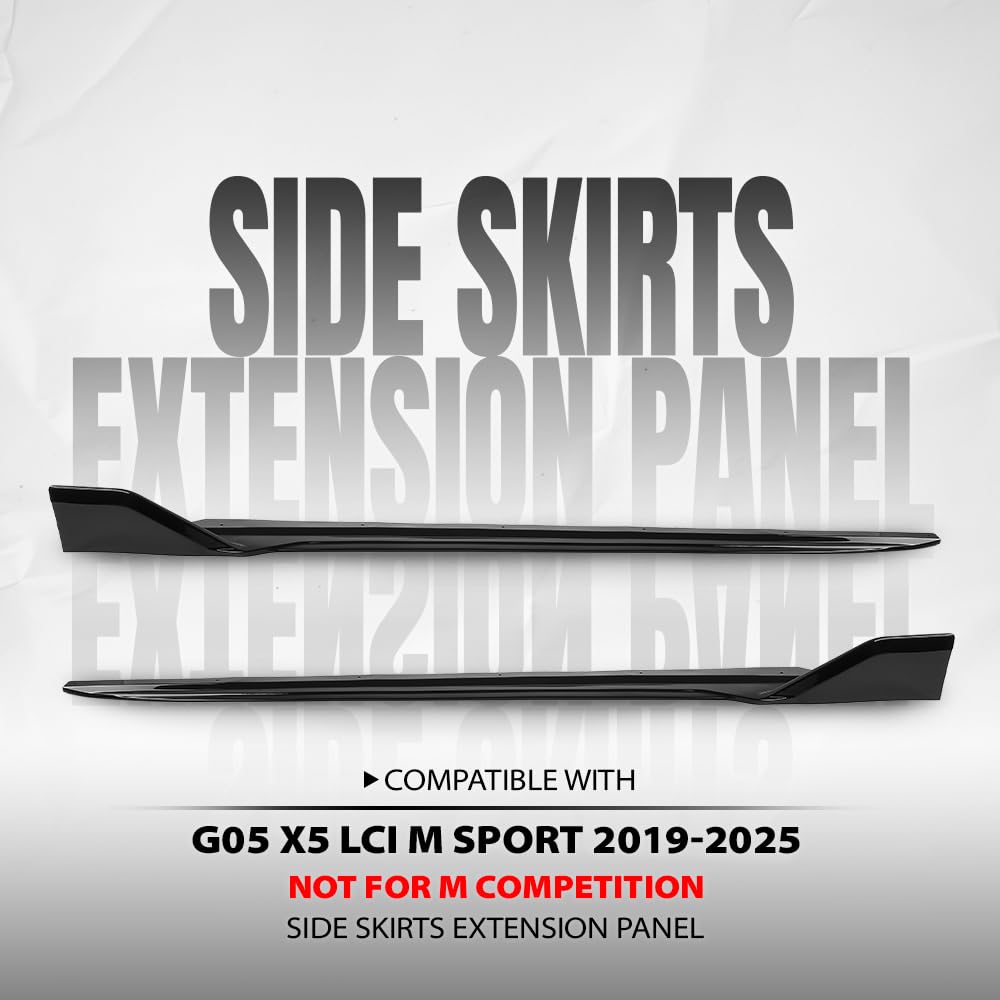 G-PLUS Side Skirts Extension Rocker Panels Compatible with BMW G05 X5 LCI 2019 2020 2021 2022 2023 2024 2025 M Sport Only, Not Fit M Competition, Glossy Black