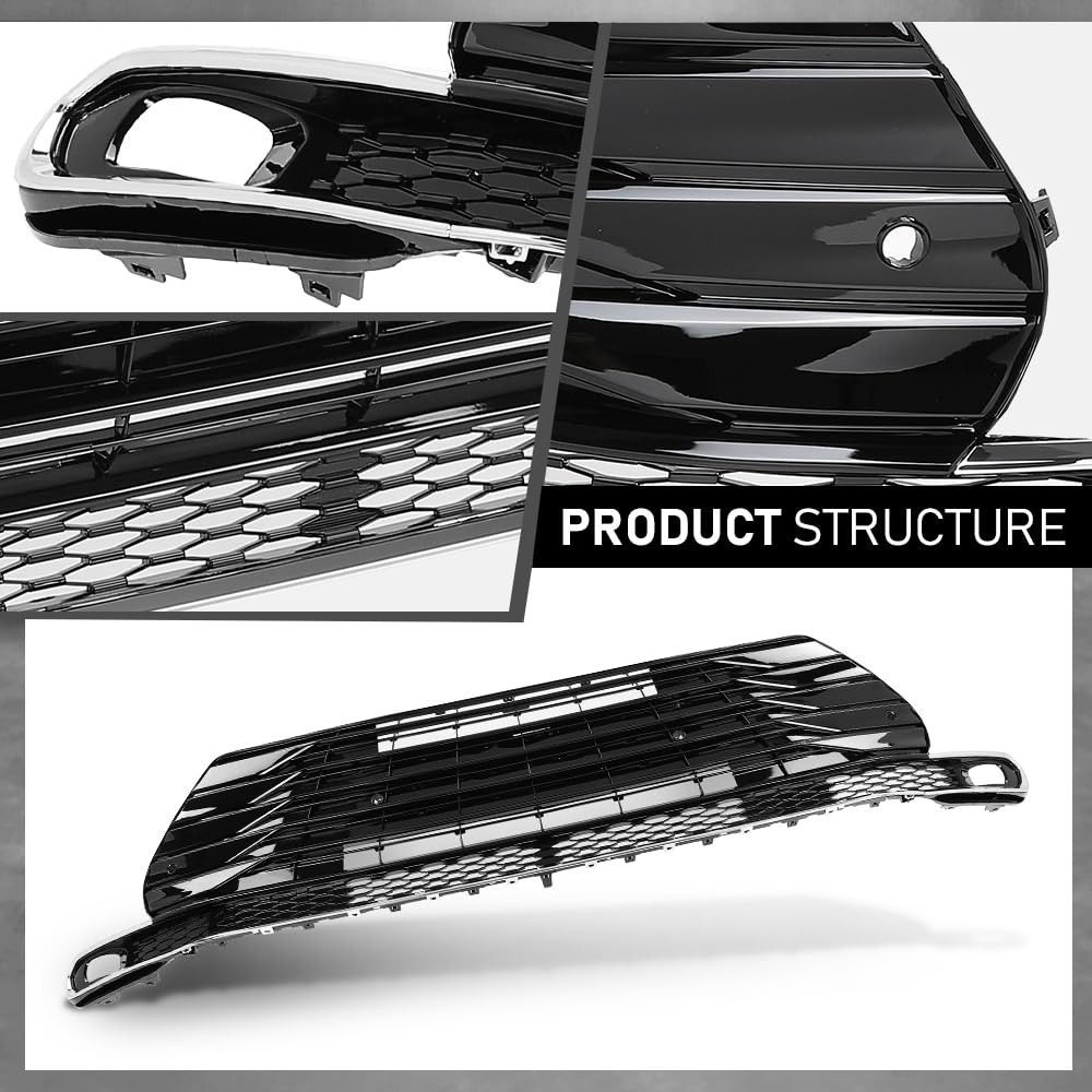 G-PLUS Front Lower Bumper Grille Grill, Compatible with Toyota Sienna 2021-2024, W/Sensor Holes, W/o Camera Option, 5310208070, TO1036247
