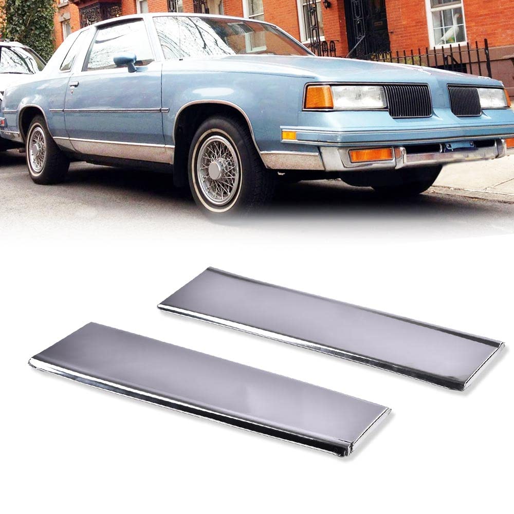 G-PLUS Fender Molding Trim Compatible with 81-88 Oldsmobile Cutlass Supreme/Salon,Front Lower Fender Molding Chrome Housing Pair 25530752 25530753
