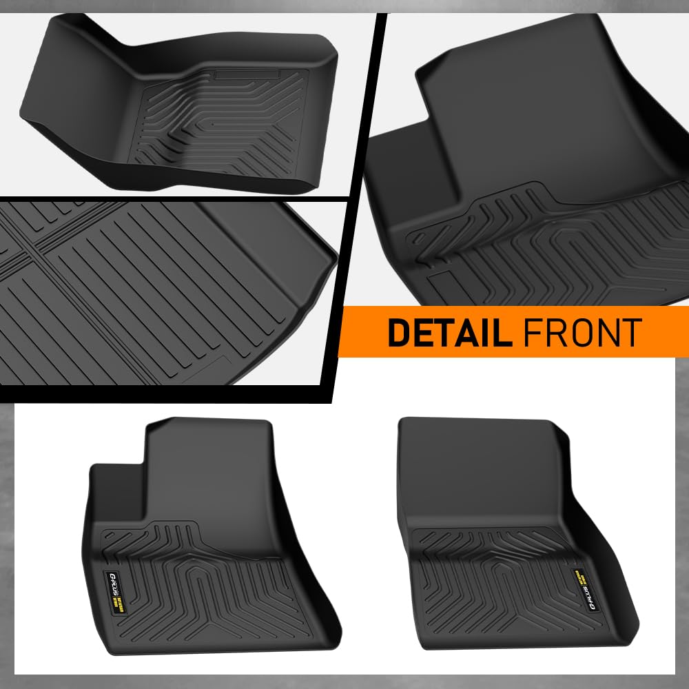 G-PLUS Model 3 Floor Mats Cargo Liner Compatible with 2017-2023 Tesla Model 3 2017 2018 2019 2020 2021 2022 2023 Floor Liners TPE All Weather Custom Fit Full Cover Protection Car Floor Mats Black 4pcs
