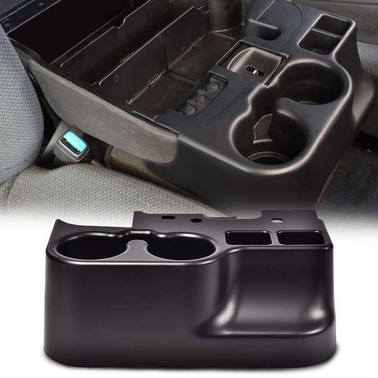 G-PLUS Center Console Cup Holder for Ford Super Duty F250 F350 F450 F550 1999-2001 Black Front View