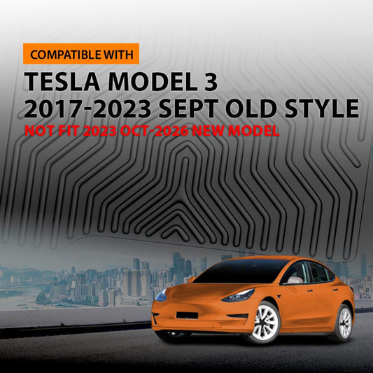 G-PLUS Model 3 Floor Mats Compatible with Tesla Model 3 2017-2023 Sept Old Style,Not Fit 2023 Oct-2026 New Model,TPE All Weather Custom Fit Full Cover Protection Floor Liners Black 3PCS