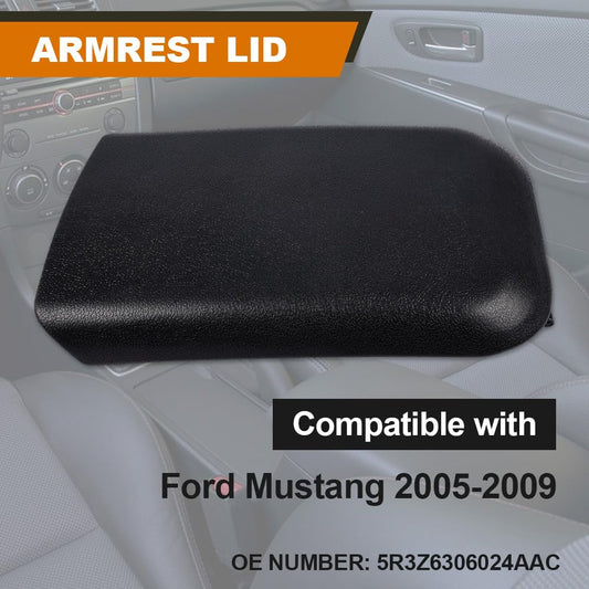 G-PLUS Center Console Armrest Lid Top Pad Compatible with 2005-2009 Ford Mustang Black Replacement 5R3Z6306024AAC