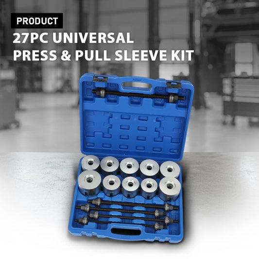 G-PLUS Universal Press & Pull Sleeve Kit Bush Bearing Removal Insertion Tool Set Compatible with Cars, LGV and HGV Silver