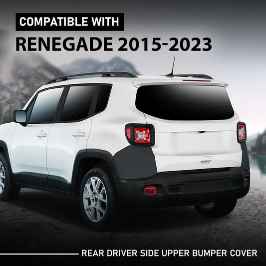 G-PLUS Rear Upper Bumper Cover Left Driver Side, Compatible with Jeep Renegade 2015-2023 6SC04TZZAA, 5VW88TZZAA