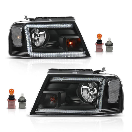 G-PLUS LED Headlights for Ford F150 2004-2008 Lincoln Mark LT 2006-2008 Black Housing