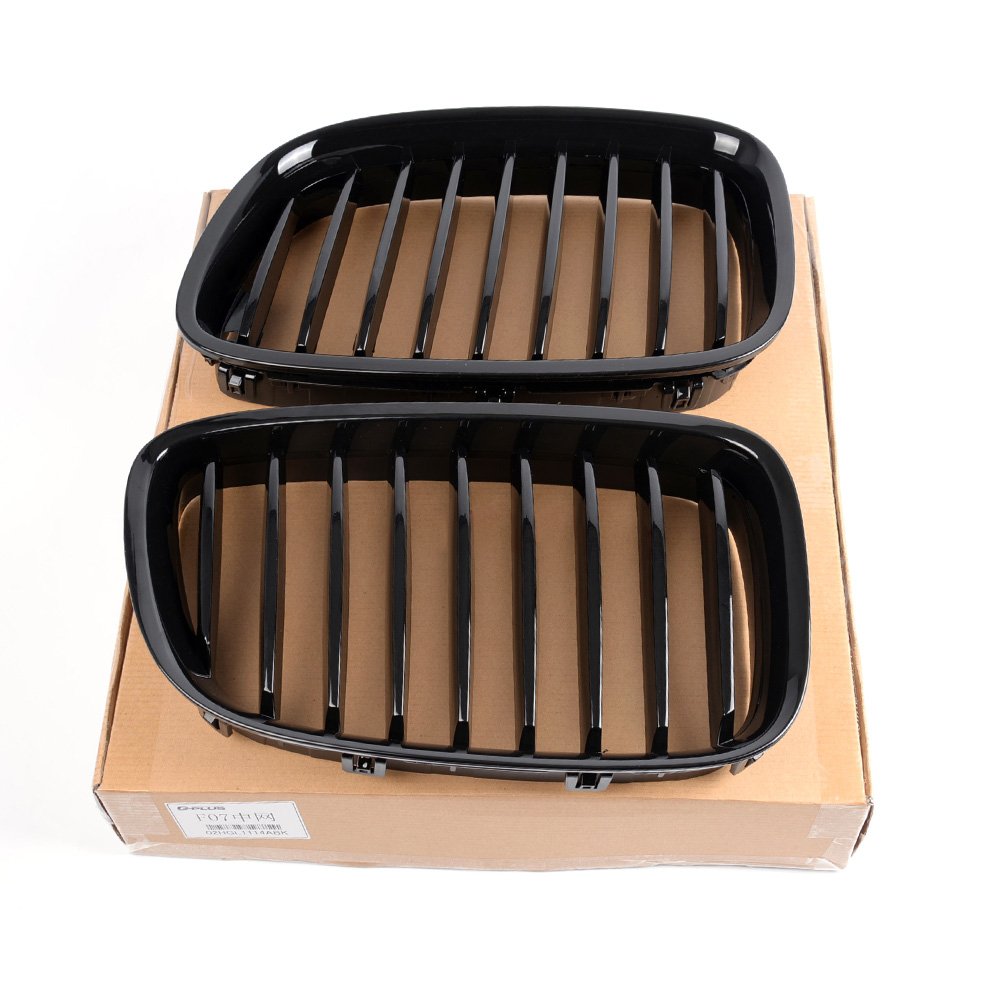 Gloss Black Front Hood Kidney Grille Grill Compatible For BMW F07 5 Series GT 535iGT 550iGT 2012+