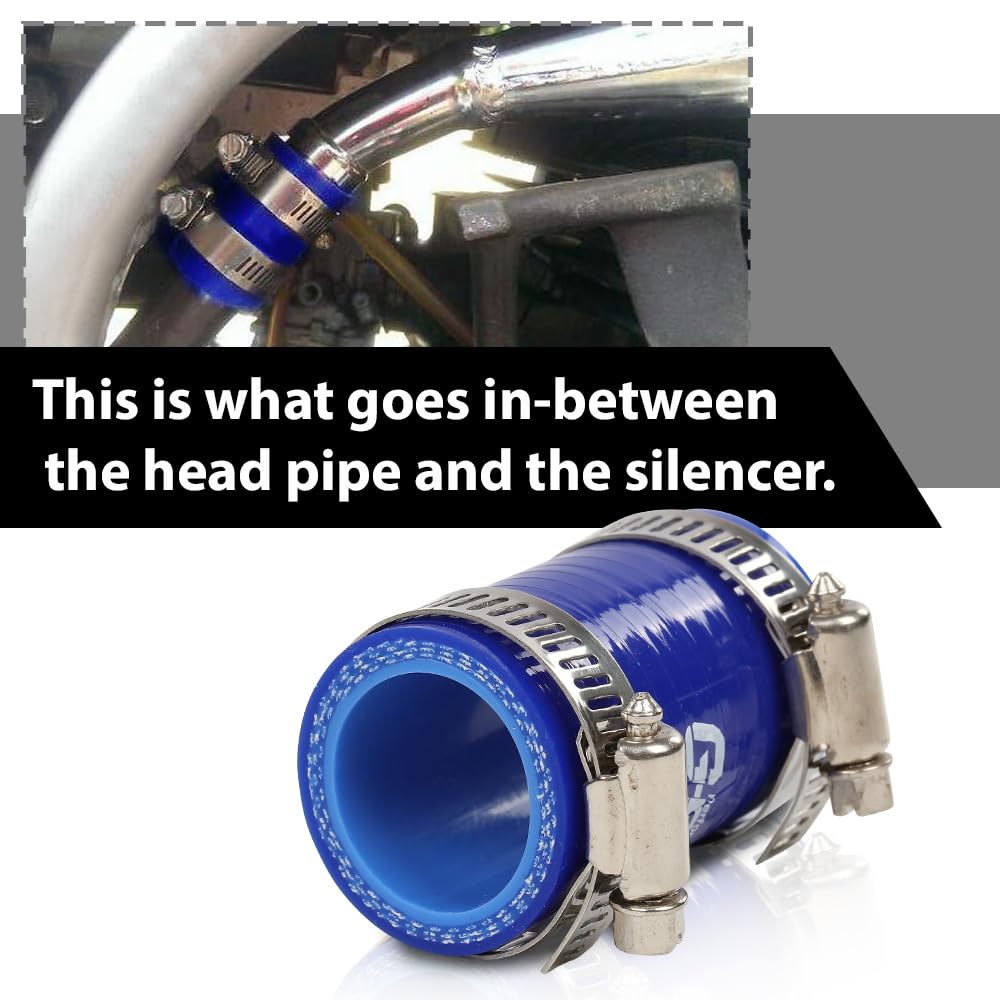 G-PLUS High Temp Rubber Exhaust Clamp Fit for Yamaha YFS 200 1"ID Blue