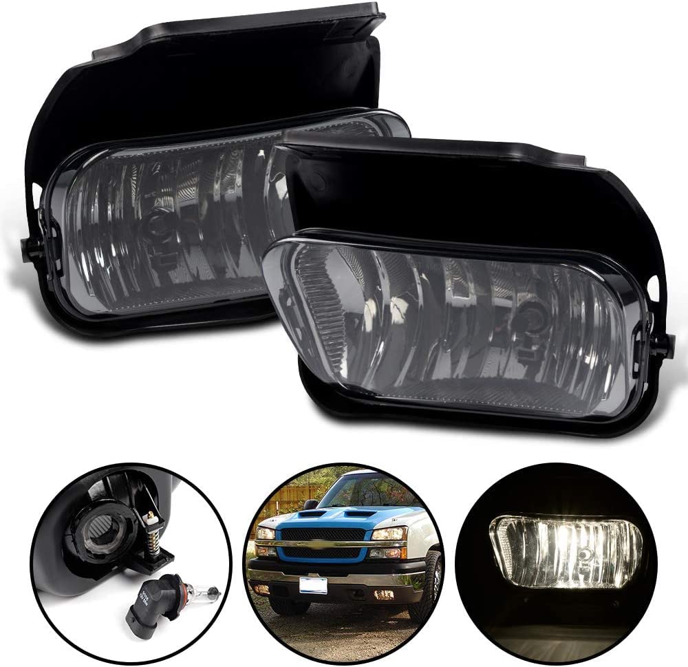 G-PLUS Headlights Bumper Lamp + Fog Lights Combo Assembly Compatible with Chevy 2003-2006 Silverado Avalanche 1500/2500/3500 PickupBumper Headlamps,faros delanteros