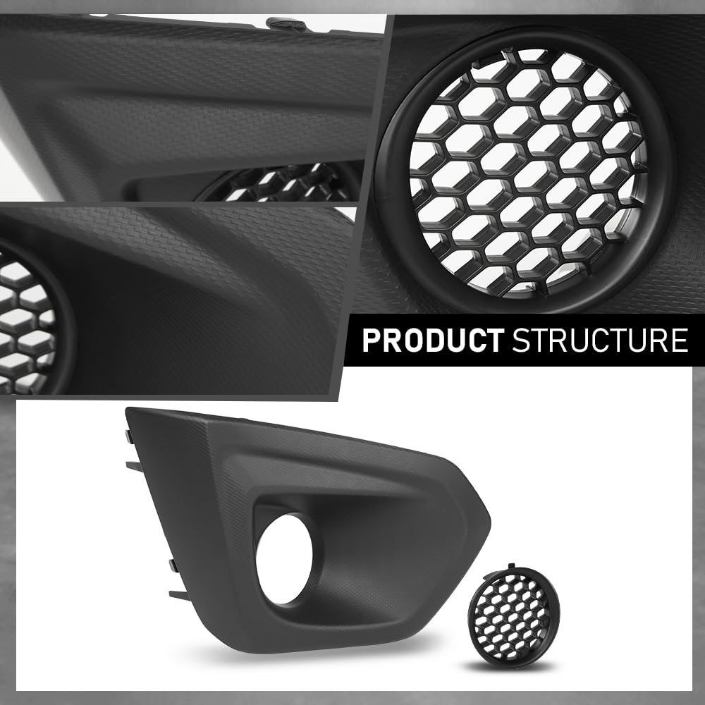 G-PLUS Front Right Fog Light Bezel Cover W/Insert Grille, Compatible with Subaru Impreza 2012-2014, Passenger Side, 57731FJ000, 57731FG200