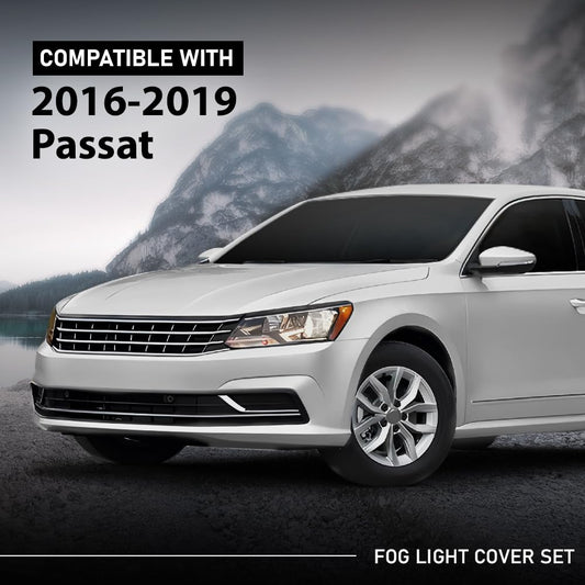 G-PLUS Bumper Lower Fog Light Cover Right and Left Side Compatible with Volkswagen Passat 2016-2019 561854661LRYP, 561854662GRYP, VW1038145, VW1039145